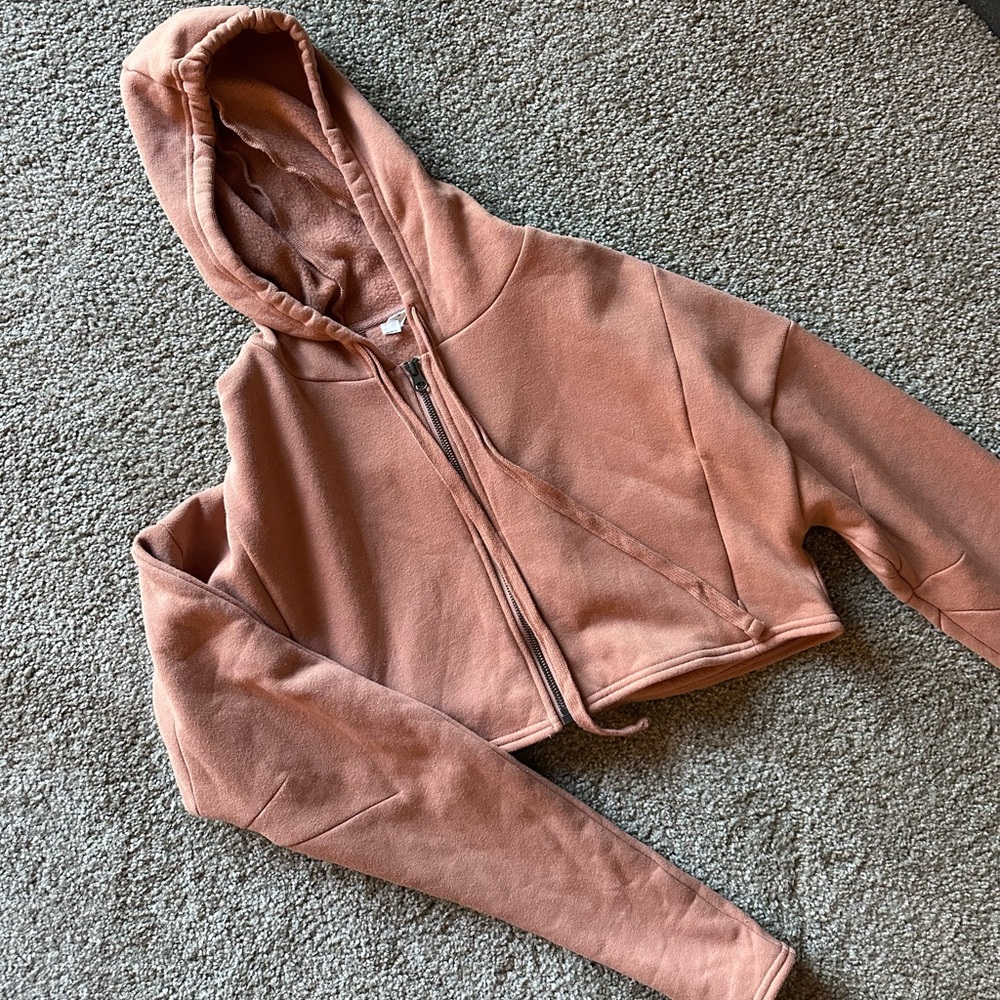 alo Yoga Orange Women’s Cropped Hoodie Size Small
